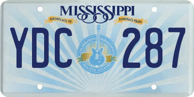 MS license plate YDC287
