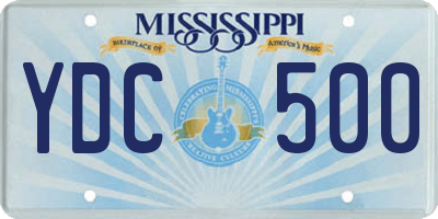 MS license plate YDC500