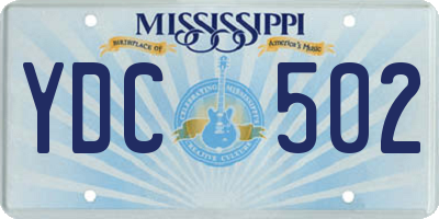 MS license plate YDC502