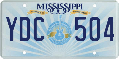 MS license plate YDC504
