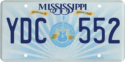MS license plate YDC552