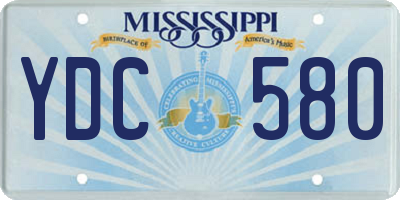 MS license plate YDC580