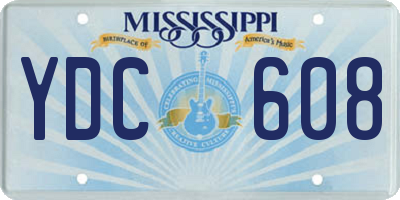 MS license plate YDC608