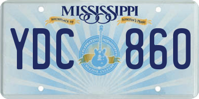 MS license plate YDC860