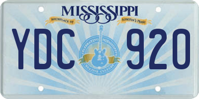 MS license plate YDC920