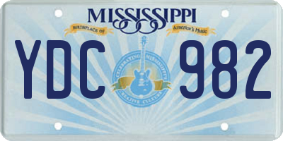MS license plate YDC982