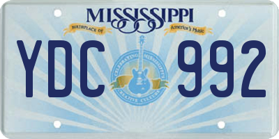 MS license plate YDC992