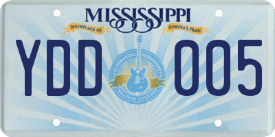 MS license plate YDD005