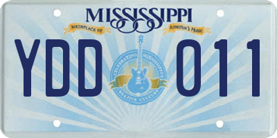 MS license plate YDD011
