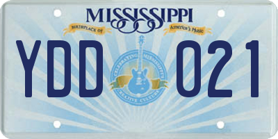MS license plate YDD021