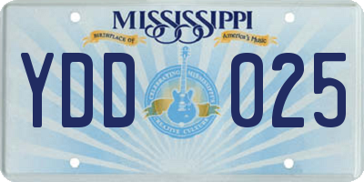MS license plate YDD025