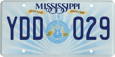 MS license plate YDD029