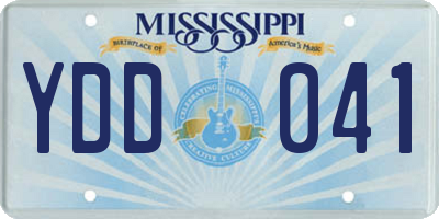 MS license plate YDD041