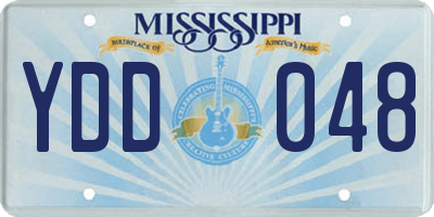 MS license plate YDD048