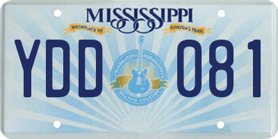 MS license plate YDD081