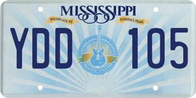 MS license plate YDD105