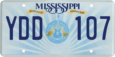 MS license plate YDD107