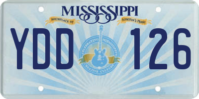 MS license plate YDD126
