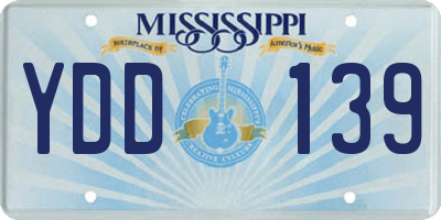 MS license plate YDD139