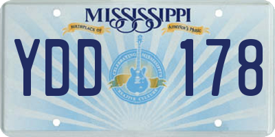 MS license plate YDD178