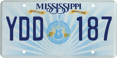 MS license plate YDD187