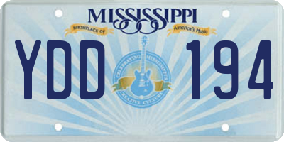MS license plate YDD194
