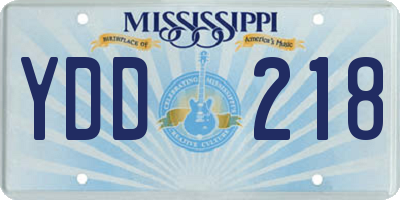 MS license plate YDD218