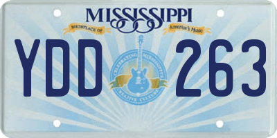 MS license plate YDD263