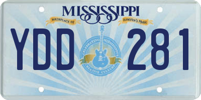 MS license plate YDD281