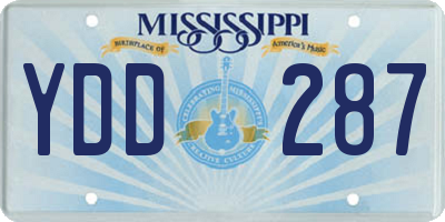 MS license plate YDD287