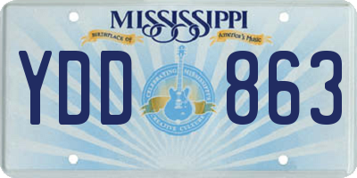 MS license plate YDD863