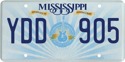 MS license plate YDD905