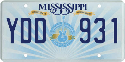 MS license plate YDD931