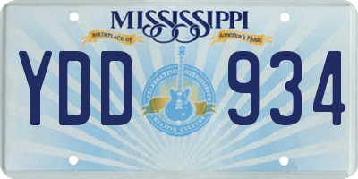 MS license plate YDD934