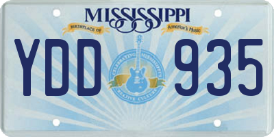 MS license plate YDD935