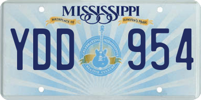 MS license plate YDD954