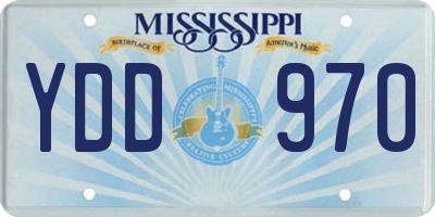 MS license plate YDD970