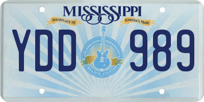MS license plate YDD989