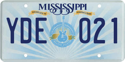 MS license plate YDE021