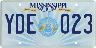 MS license plate YDE023