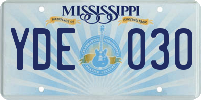 MS license plate YDE030