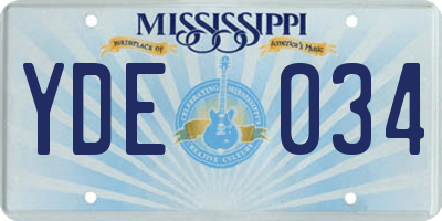 MS license plate YDE034