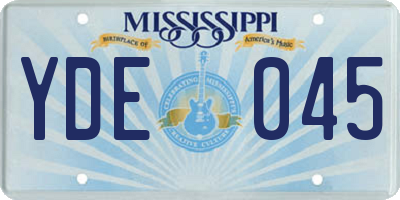 MS license plate YDE045