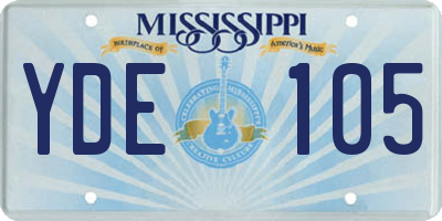 MS license plate YDE105