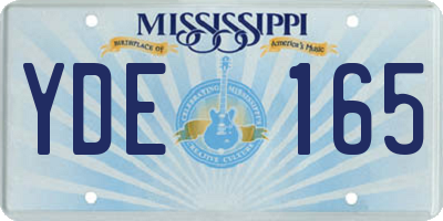 MS license plate YDE165