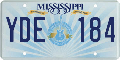 MS license plate YDE184