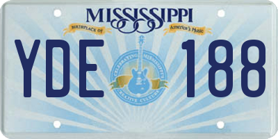 MS license plate YDE188