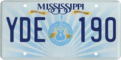 MS license plate YDE190