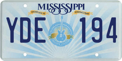 MS license plate YDE194