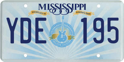 MS license plate YDE195